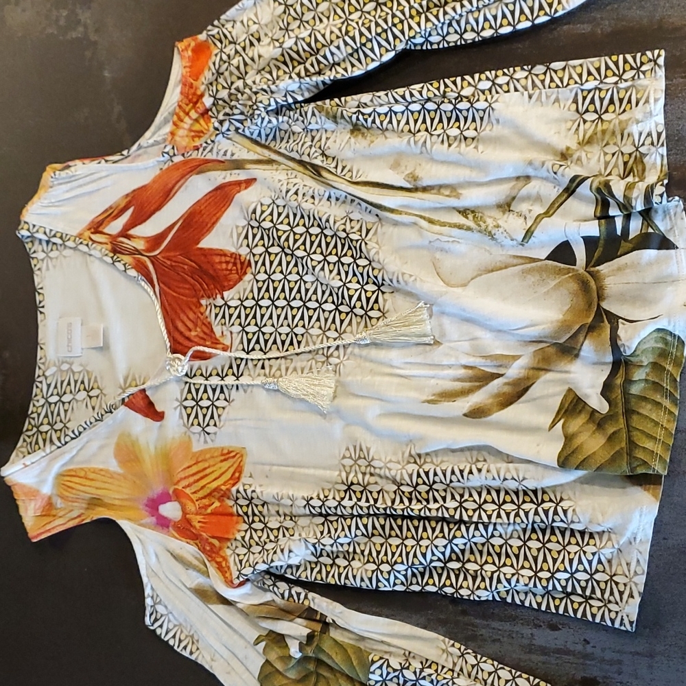 Chico cold shoulder floral blouse